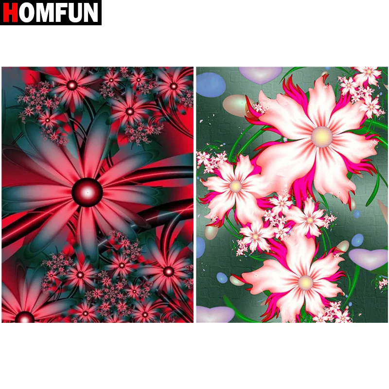 

Алмазная 5D картина HOMFUN «сделай сам», полноразмерная вышивка крестиком, «цветы», подарок для домашнего декора
