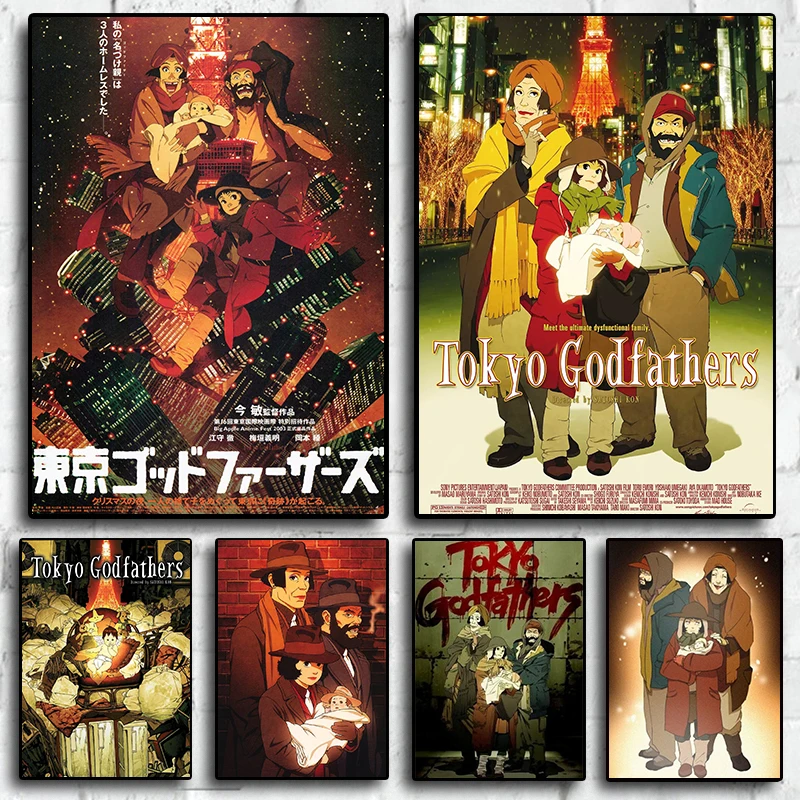 

Classic Japan Anime Movie Tokyo Godfathers Pictures For Room Living Canvas Painting Retro Art Home Wall Decor Print Posters Gift