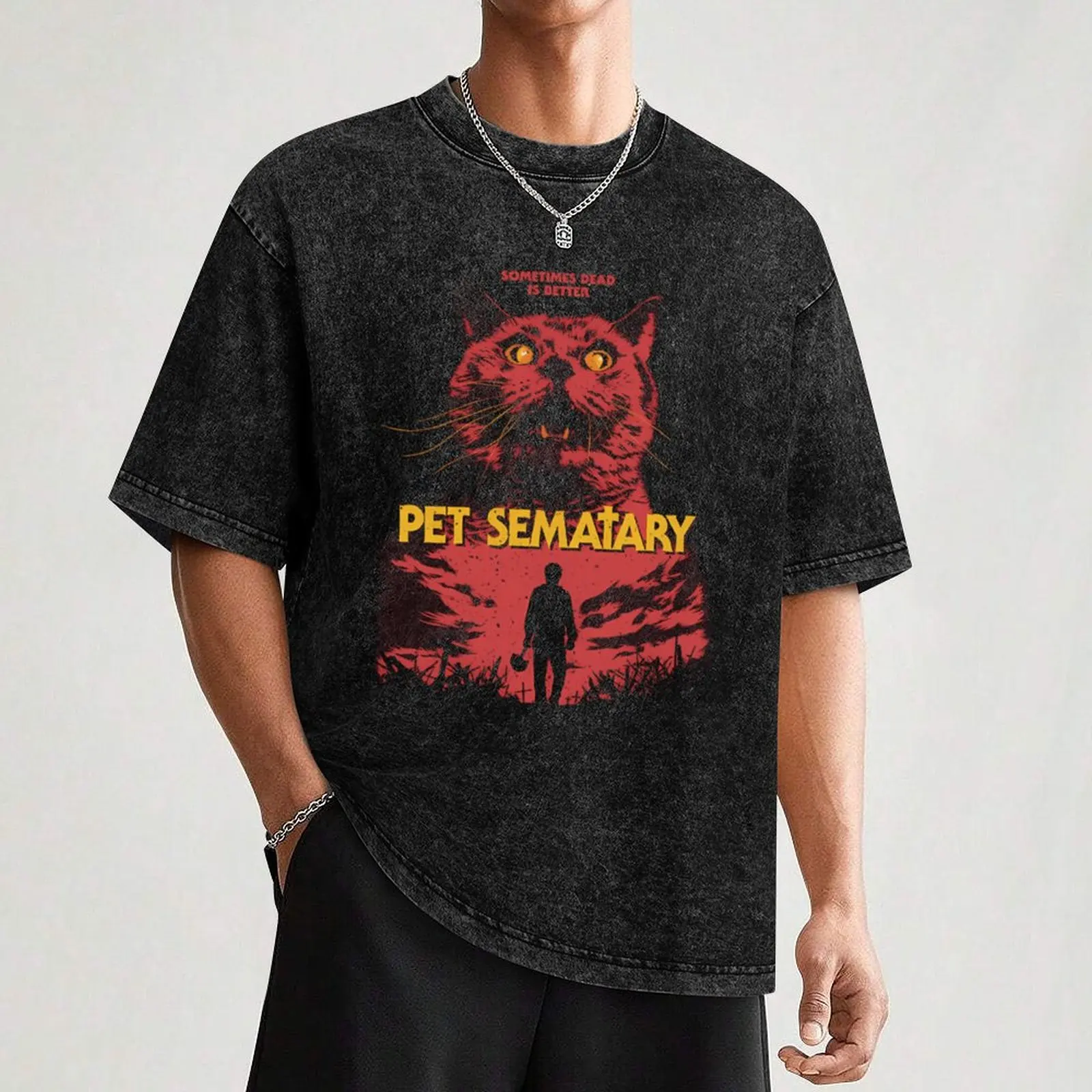 80S Pet Sematary Футболка Футболки мужские дизайнерские рубашки для тренировок