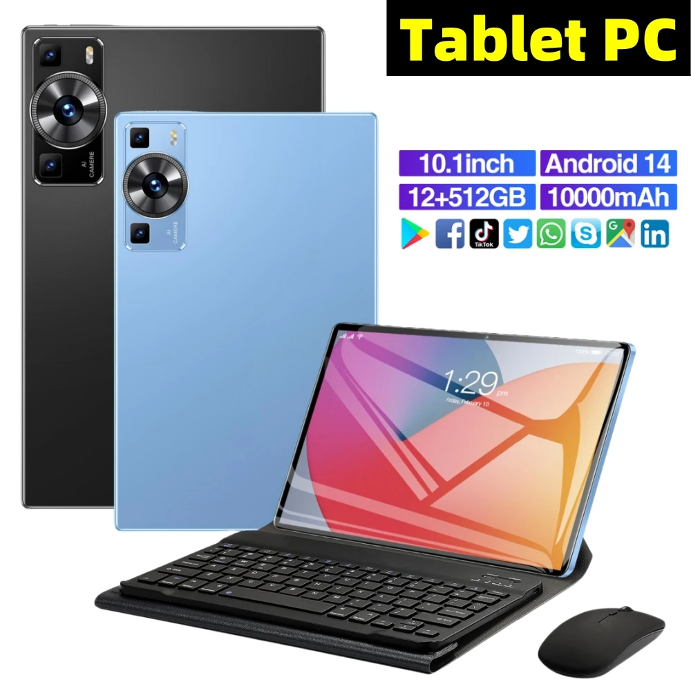 Планшет P60 Pro Android 14 16 ГБ ОЗУ 1028 ПЗУ 10 1 дюйма Snapdrago 888 5G Dual SIM-карта Bluetooth WIFI HD 4K