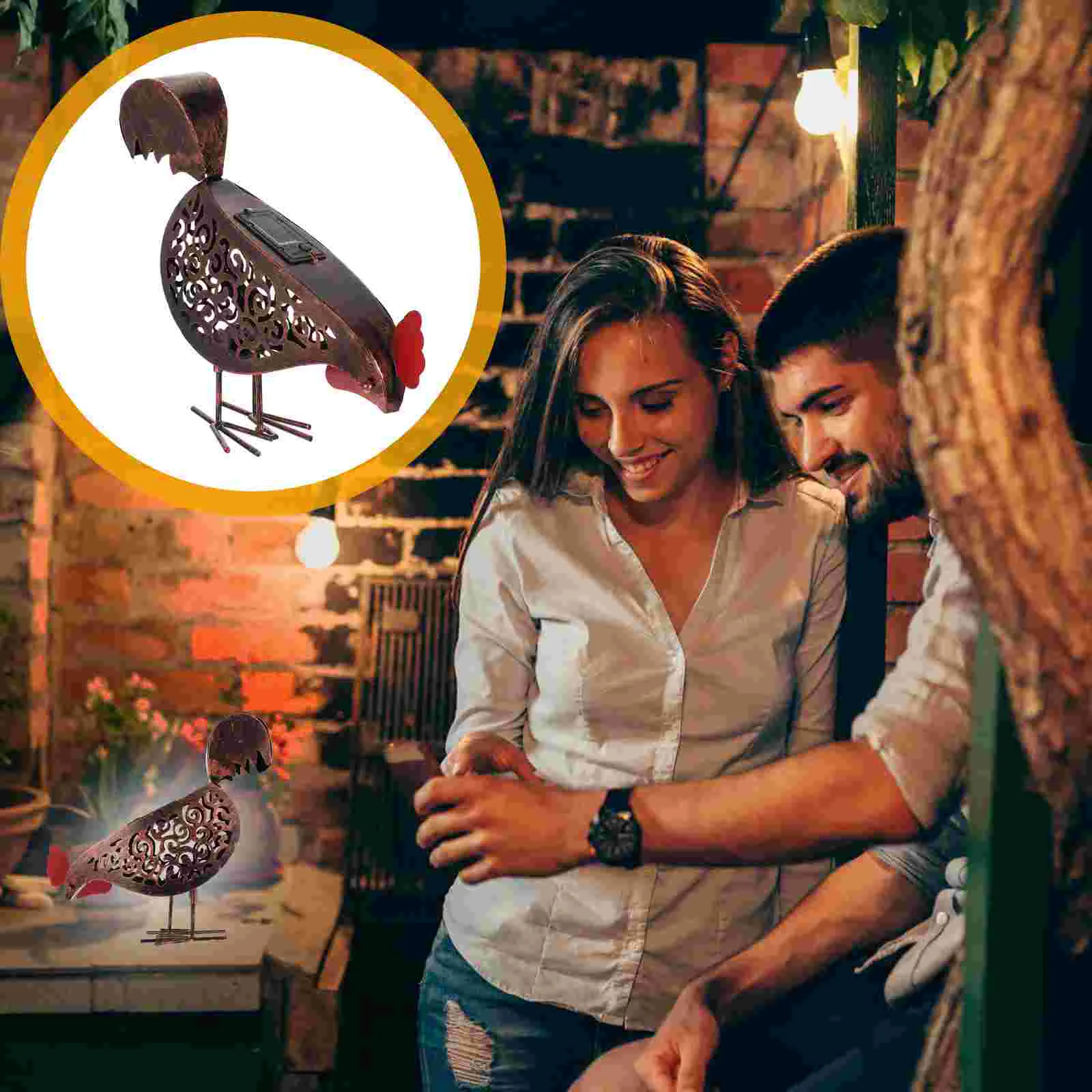 

1pc Solar Powered Rooster Design Creative Outdoor Lamp Garden Light Landscape Lamp