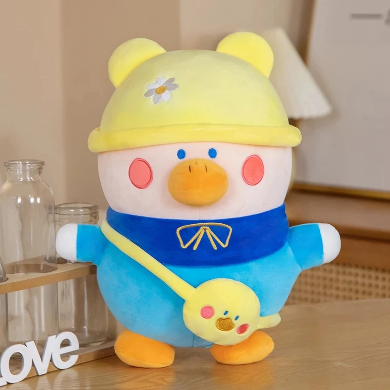 

Plush Toys Soft Animals Duck Dolls Lovely Stuffed Duck with Bag Plushie Pillow Cushion Touch of Fun Room Sofa Decor