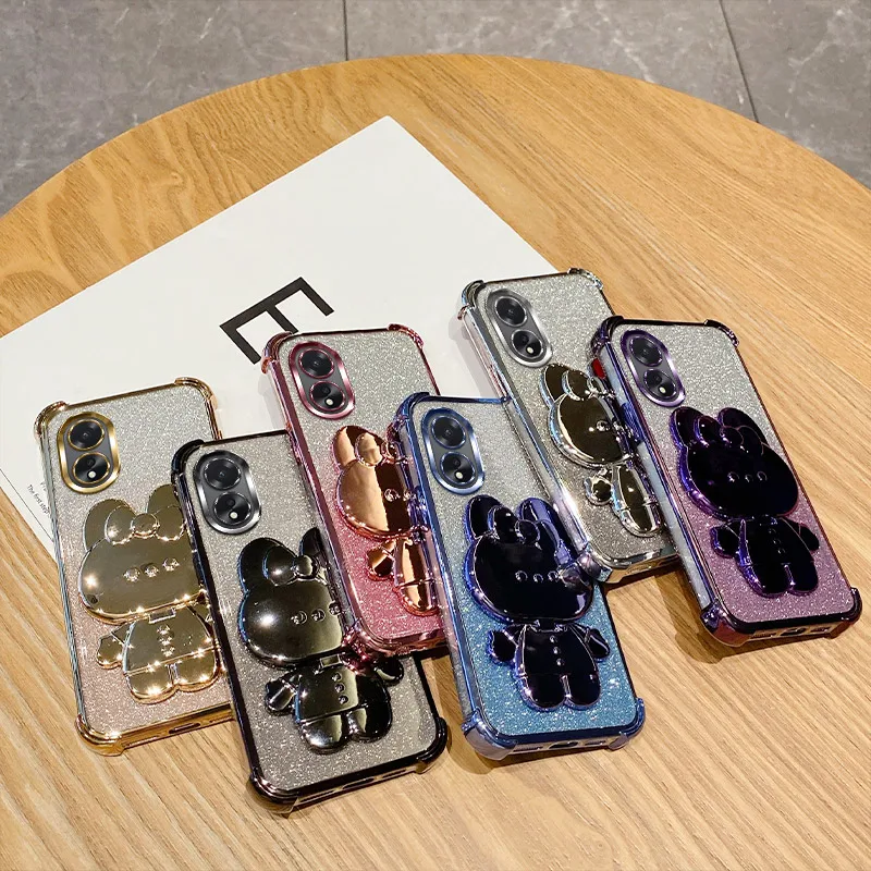 Чехол для Oppo A60 A18 A38 A55 A56 A57 A77 A36 A35 A32 телефона Фиолетовый Блестящий Бампер Зеркало