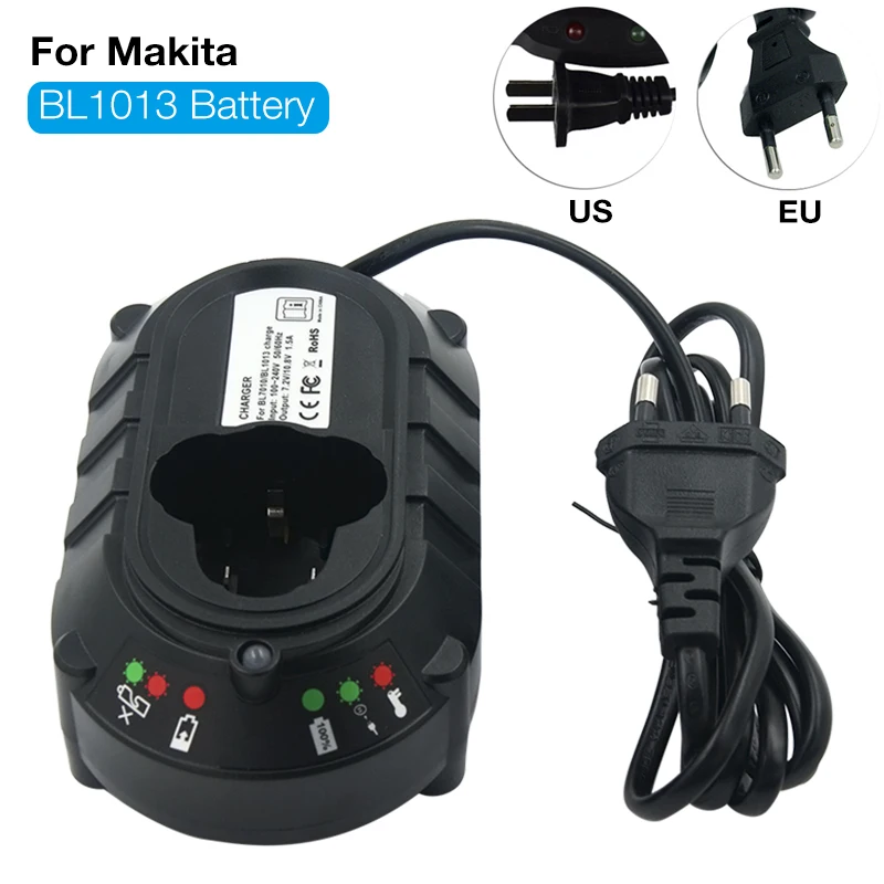 Высококачественное зарядное устройство для перезаряжаемых батарей 10,8 В, 12 В, аналогично для электроинструмента Makita, литиевая сменная батарея BL1014 BL1013