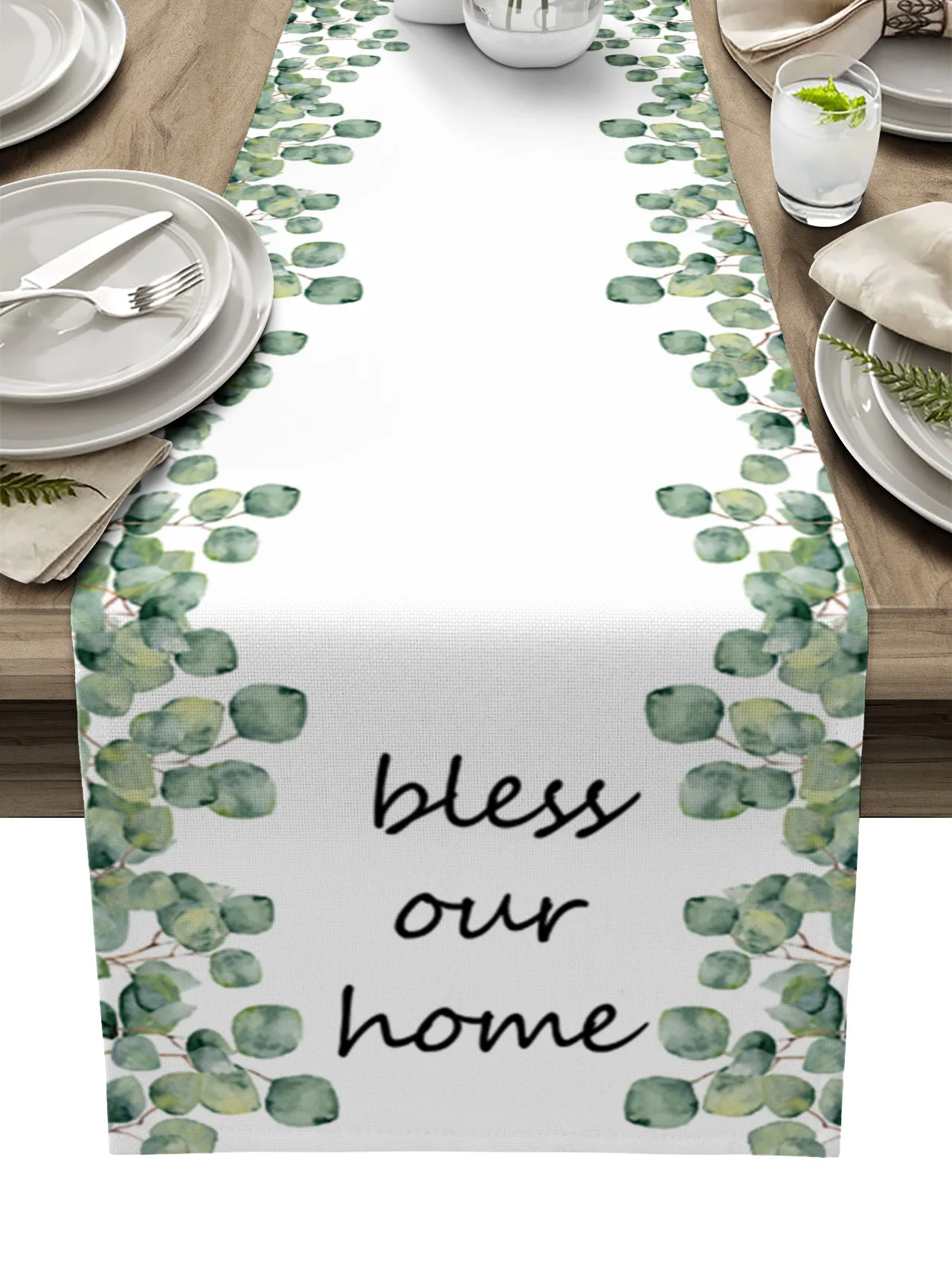 

Tropical Eucalyptus Leaves Table Runner Decoration Home Decor Dinner Table Decoration Table Decor