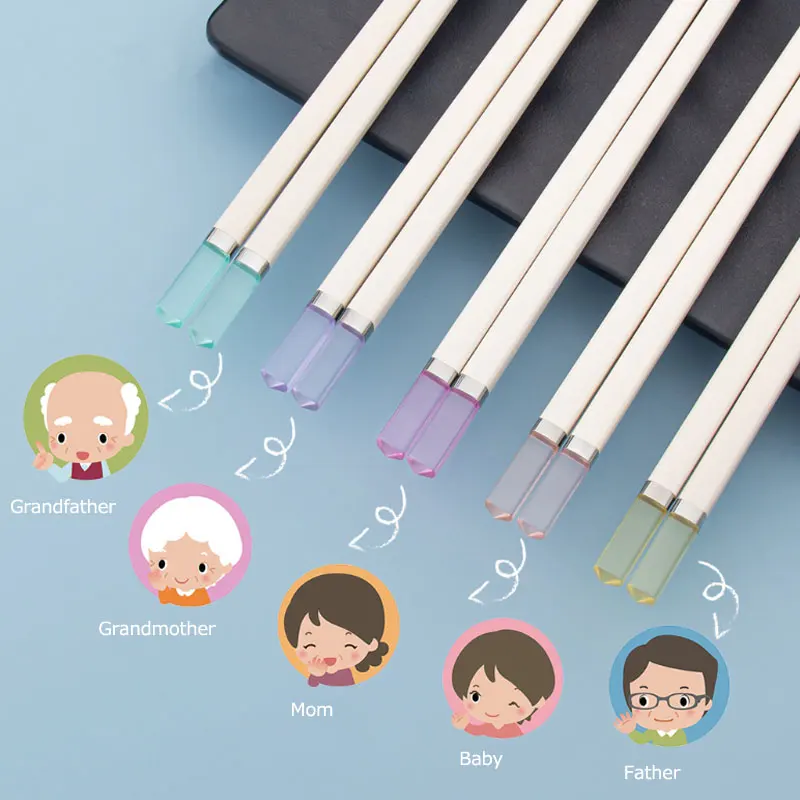 

Family chopsticks set candy amber alloy non-slip high temperature resistant Japanese chopsticks anti-mold cute chopsticks 243mm