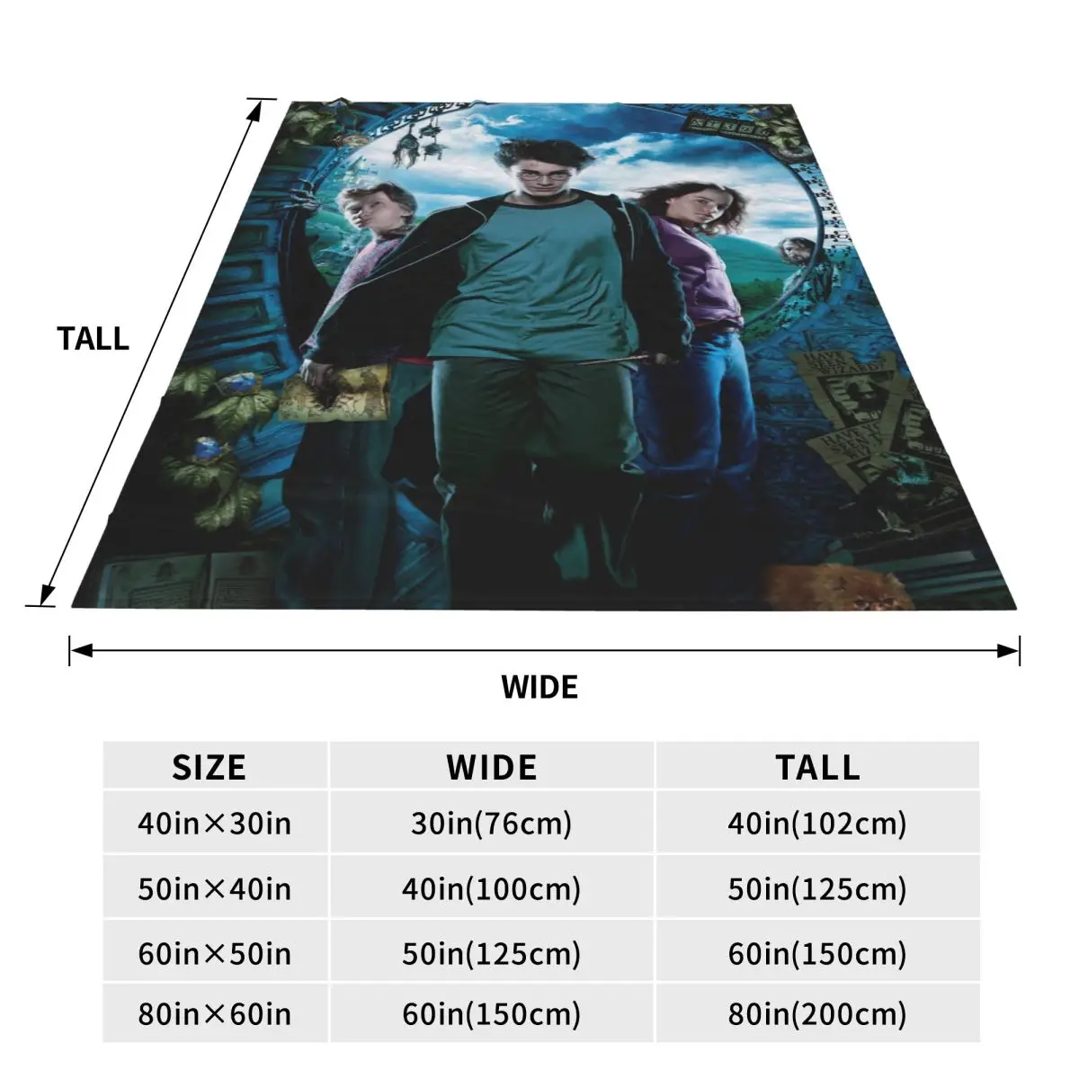The Prisoner Of Azkaban Blanket Harryed Pottered Decorative Flannel Throw Super Warm Quality Bedspread Birthday Present