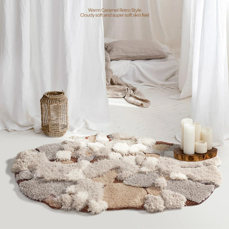 

Ins Irregular 3D Moss Forest Caramel Color Carpet Bedroom Livingroom Bedside Soft Rug Cloakroom Dresser Plush Floor Mat Decor