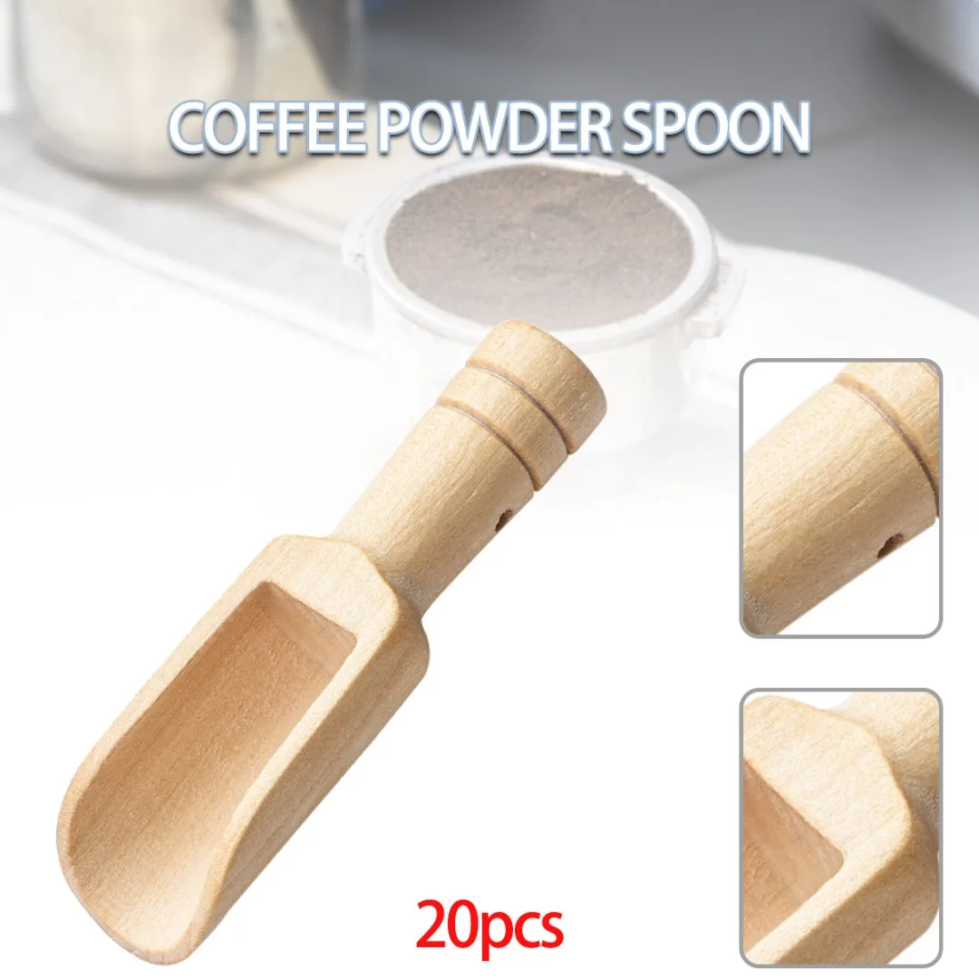

20PCS Mini Wooden Spoons Round Handle Teaspoon Small Salt Shovel Condiment Coffee Food Spices Spoons Teaware Accessories