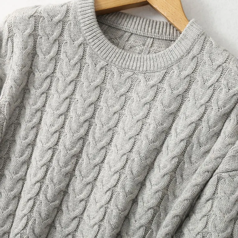 Шелковый свитер из ангоры женский осенне-зимний утолщенный свободный верхний