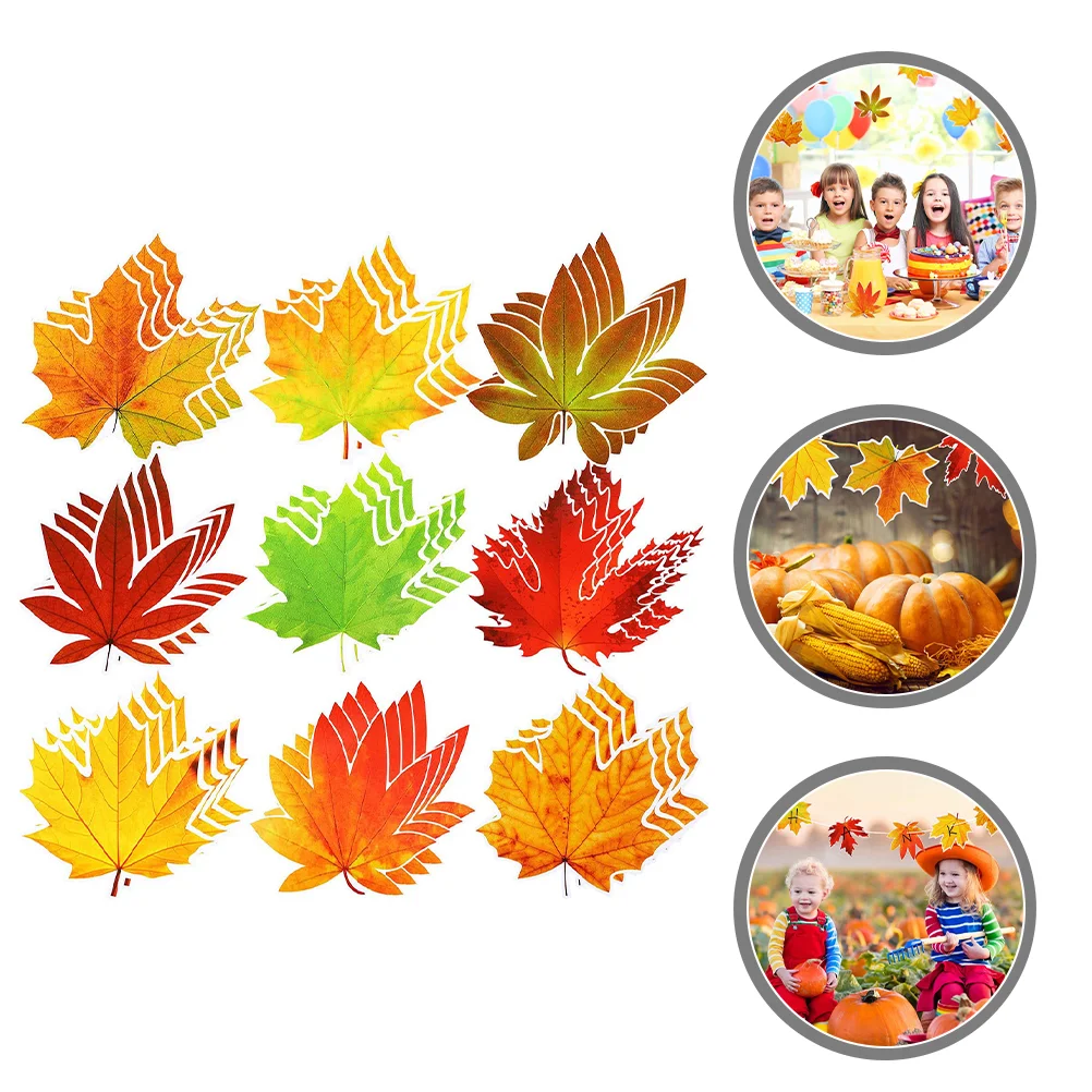 

Maple Fall Leaves Leaf Thanksgiving Table Paper Autumn Artificial Mats Mat Placemat Placemats Coastersfake Decorations