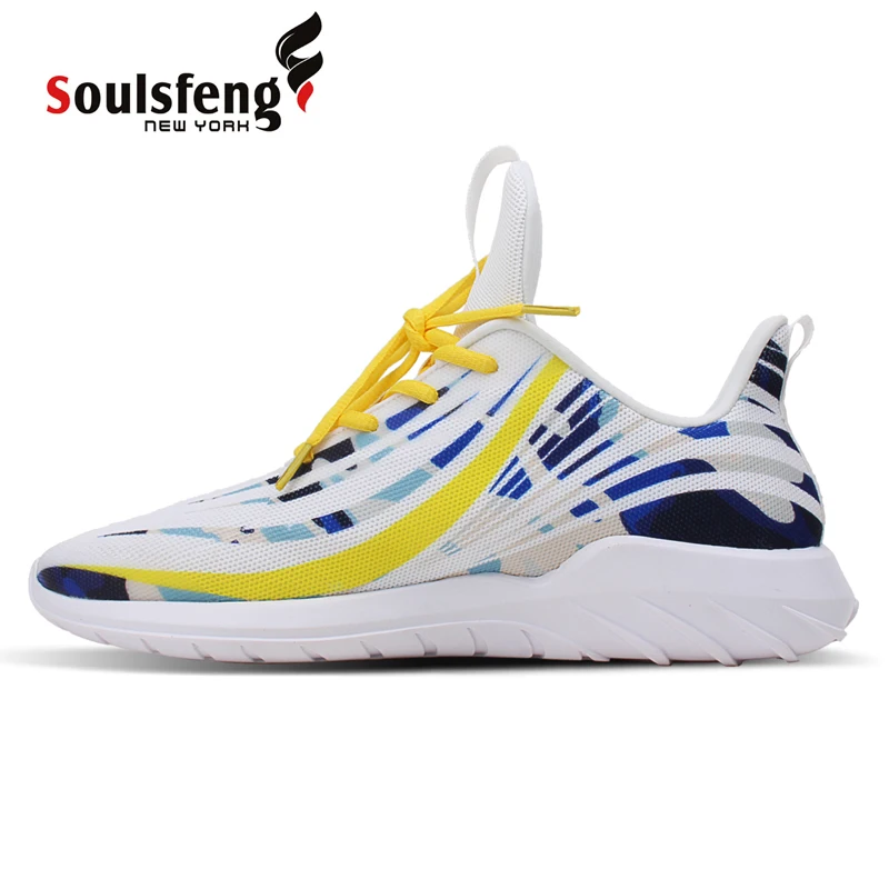 Soulsfeng Mens Comfortable Running Shoes Mesh Breathable Lightweight Cushioning Training Athletic Sneakers