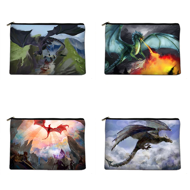 

Ancient Medieval Dragon Psychedelic Cosmetic Bag Canvas Toiletry Organizer Organizer Bag Bridesmaid Gift Travel Portable Tote