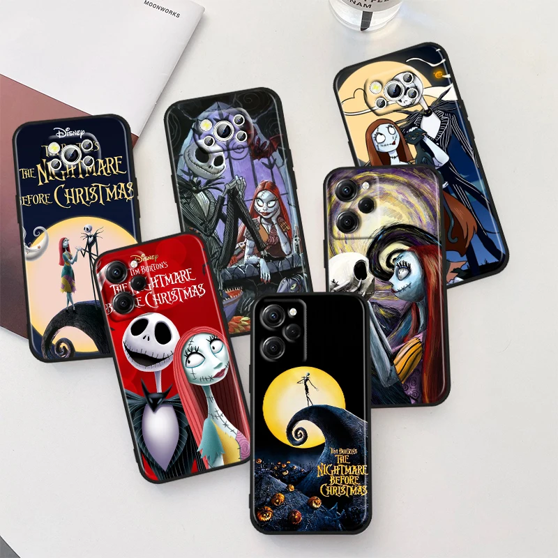 

Nightmare Before Christmas For Xiaomi Poco X5 C55 C50 M5 M4 X4 X3 F3 GT NFC M3 C3 M2 F2 F1 X2 Pro Silicone Black Phone Case