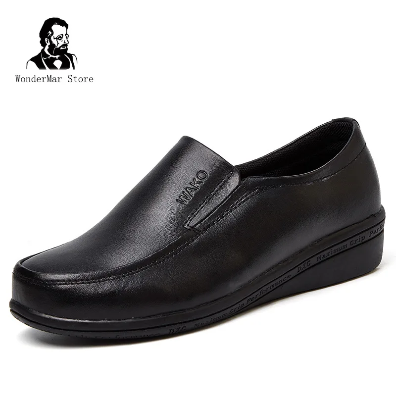 

Обувь шеф-повара Женская нескользящая обувь водонепроницаемая и маслостойкая Рабочая обувь кожаная обувь для отеля женская обувь для кухни