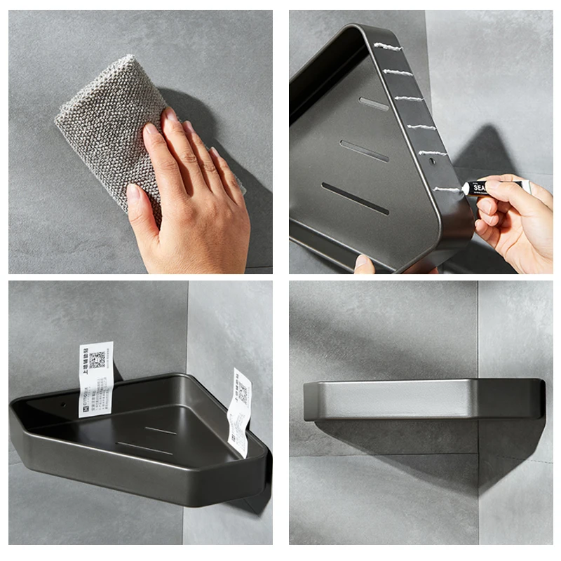 Настенная угловая полка для душа Fypo