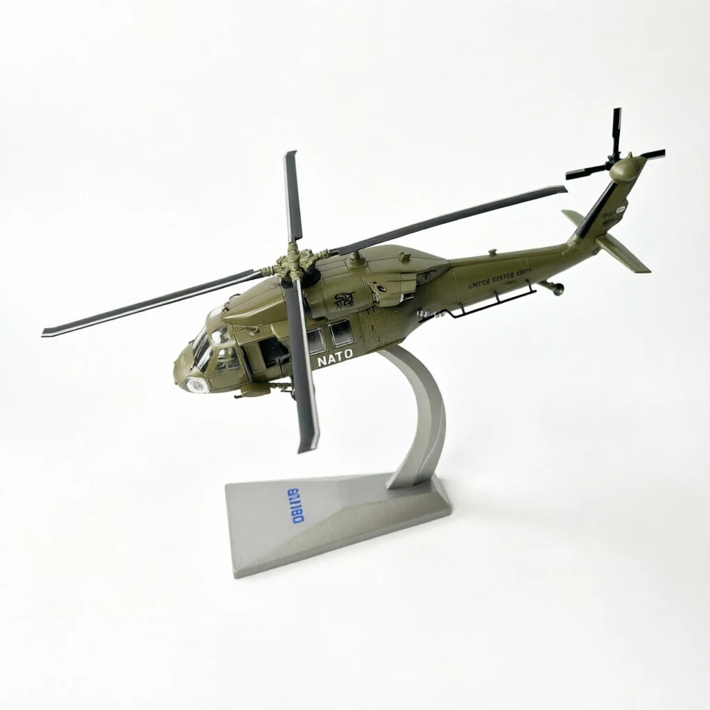 Фото Масштабная модель вертолета UH-60 Black Hawk США (1:72), готовая коллекционная модель военного самолета UH60 NATO Combat Hawk, литая под давлением, сувенир, подарок №1
