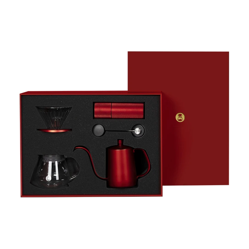 

Timemore Limited Festival Red C2 Pour over Set Gift Box V60 Coffee Travel Bag Coffee & Tea Sets
