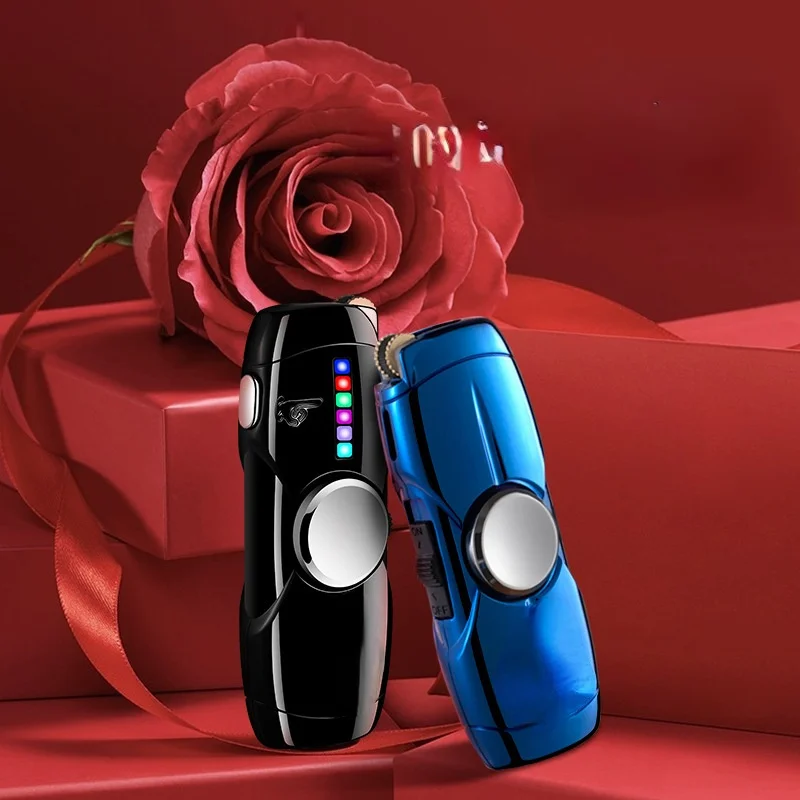 

LED Lighter Fidget Spinner Inflatable Windproof Lighter Smoking Accessories For Men Smoking Accessories