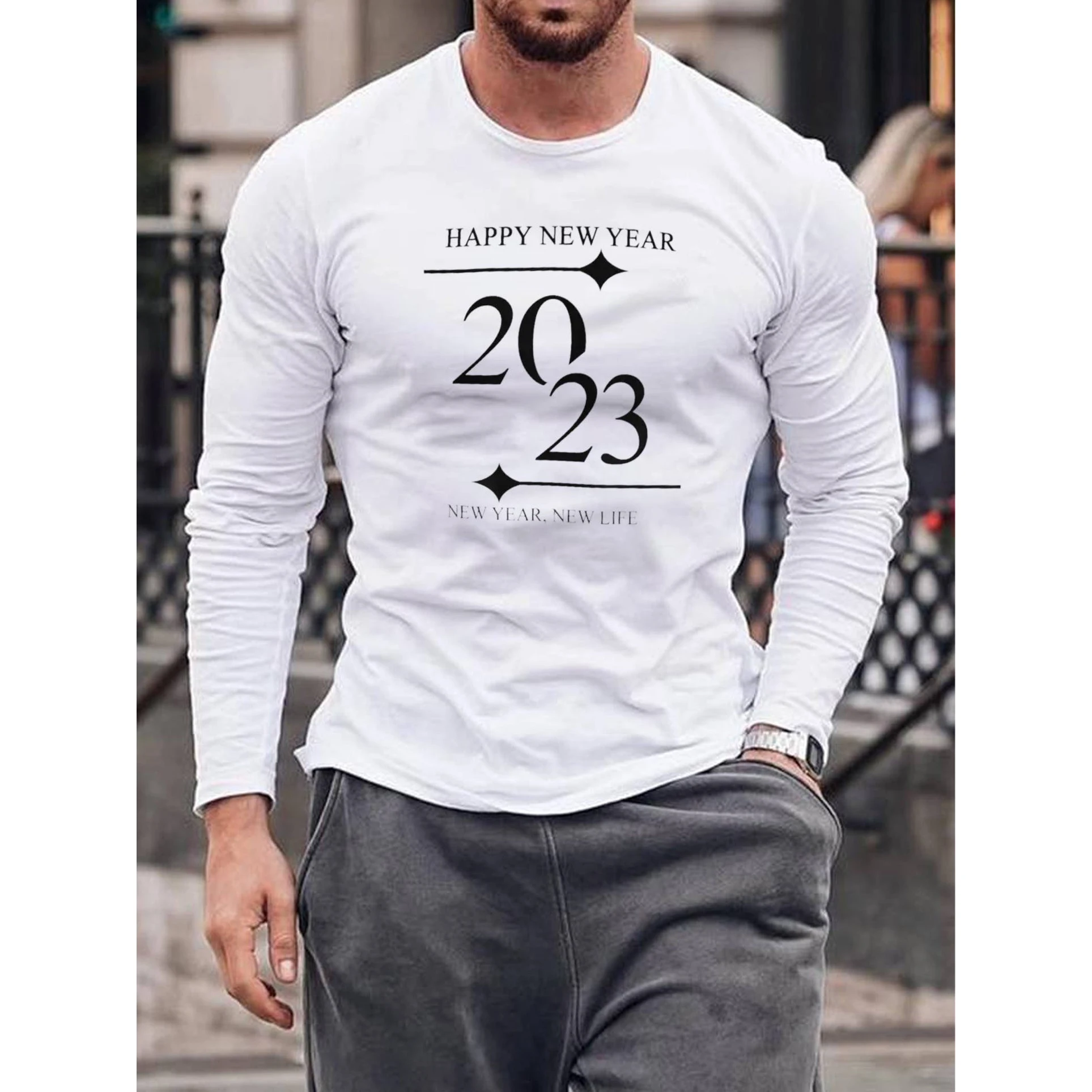 

Мужская Повседневная модная рубашка с длинным рукавом и надписью на новый год Badassdude