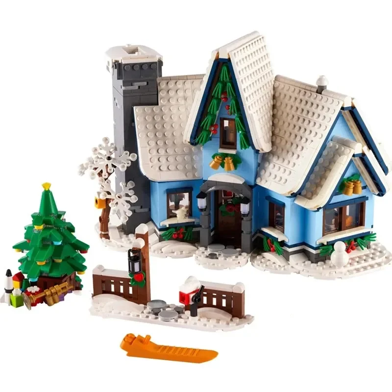 

10199 г., комплект строительных блоков Santas посетить 10293, подарки для детей, зимняя железная станция, рождественский подарок, кирпичи, игрушки для детей 10267