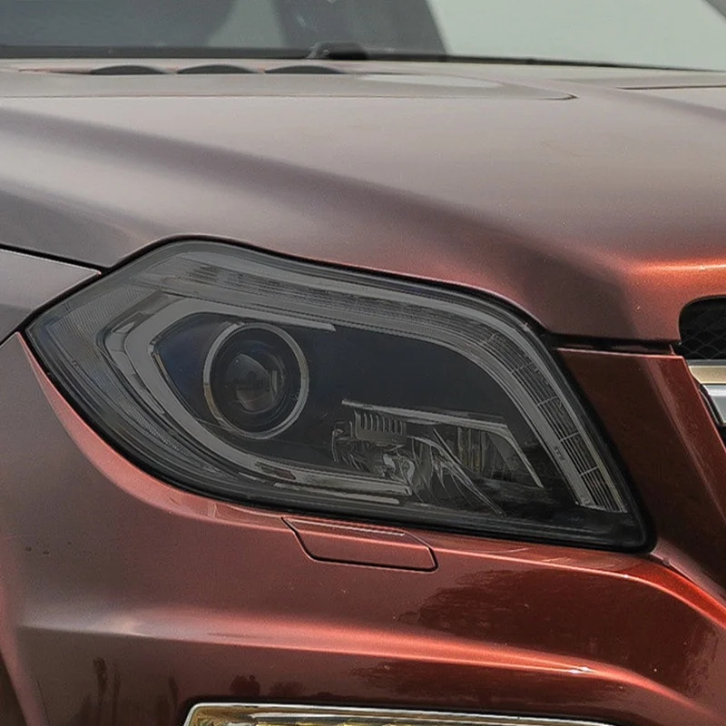 

2 Pcs Car Headlight Protective Film Transparent Black TPU Sticker For Mercedes Benz GL Glass X166 2013 2014 2015 Accessories