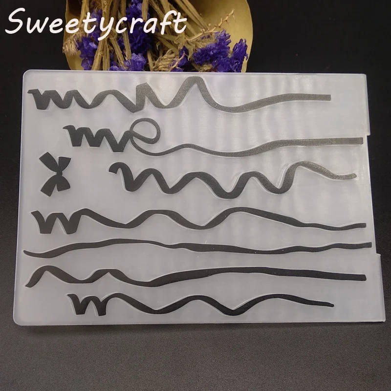 Пластиковая папка для тиснения с волнистой линией в форме банта ремесленный