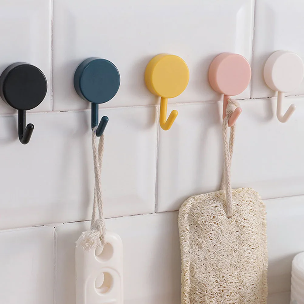 

10pcs/lot Hook Plastic Door Hanger Self Adhesive Wall Hanger Hat Racks Key Hanger Wall Organizer Home Decor Key Holder