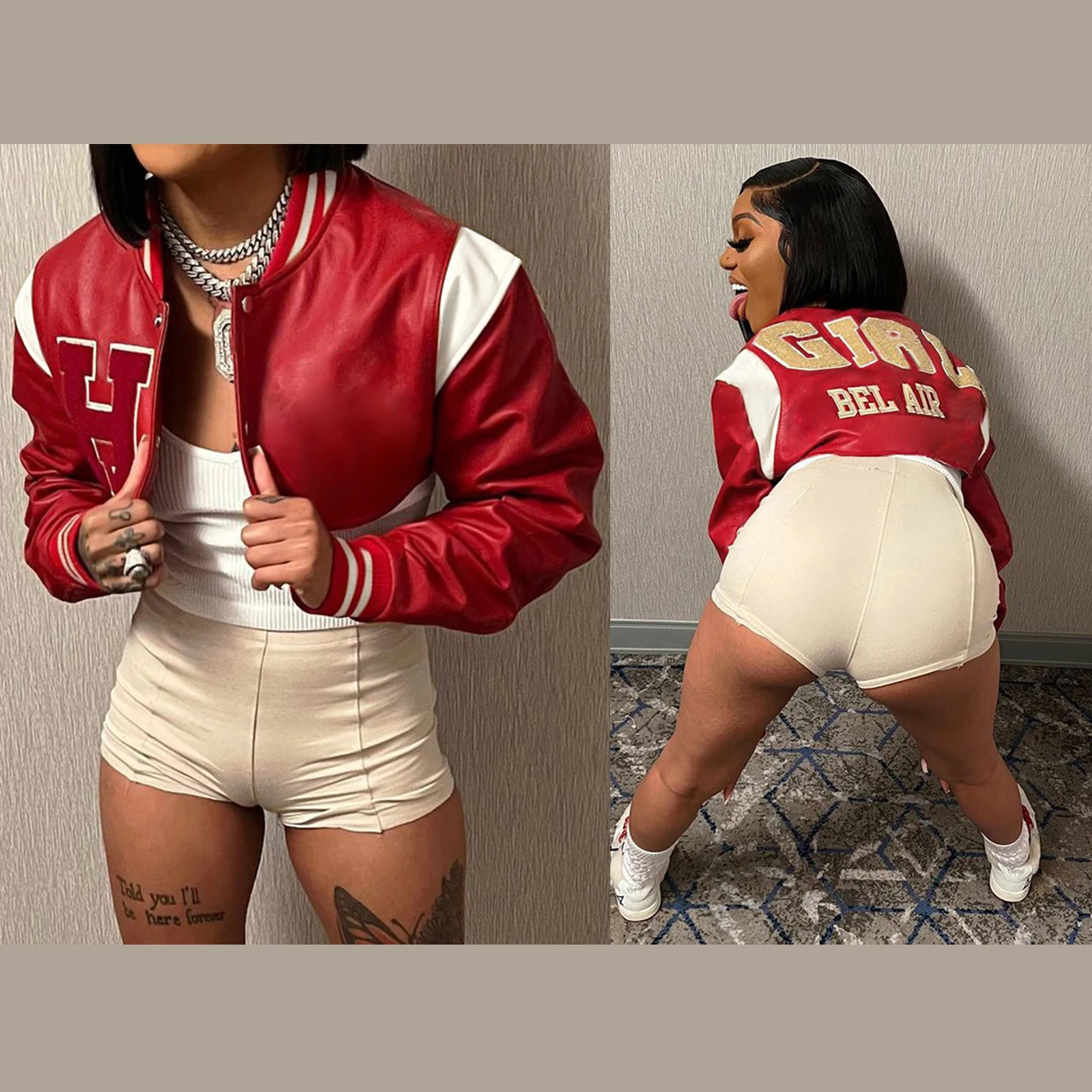 

Зимняя женская укороченная куртка-бомбер Cyber Y2K, уличная одежда 2022, гоночные куртки, лоскутное пальто, кожаная бейсбольная куртка Varsity