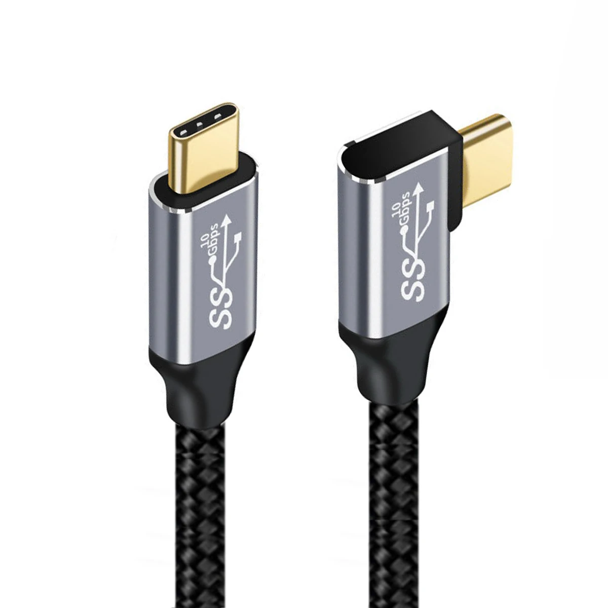 

Data Cable 90 Degree Type-C USB-C Male to Male Right Angled USB3.1 10Gbps 100W