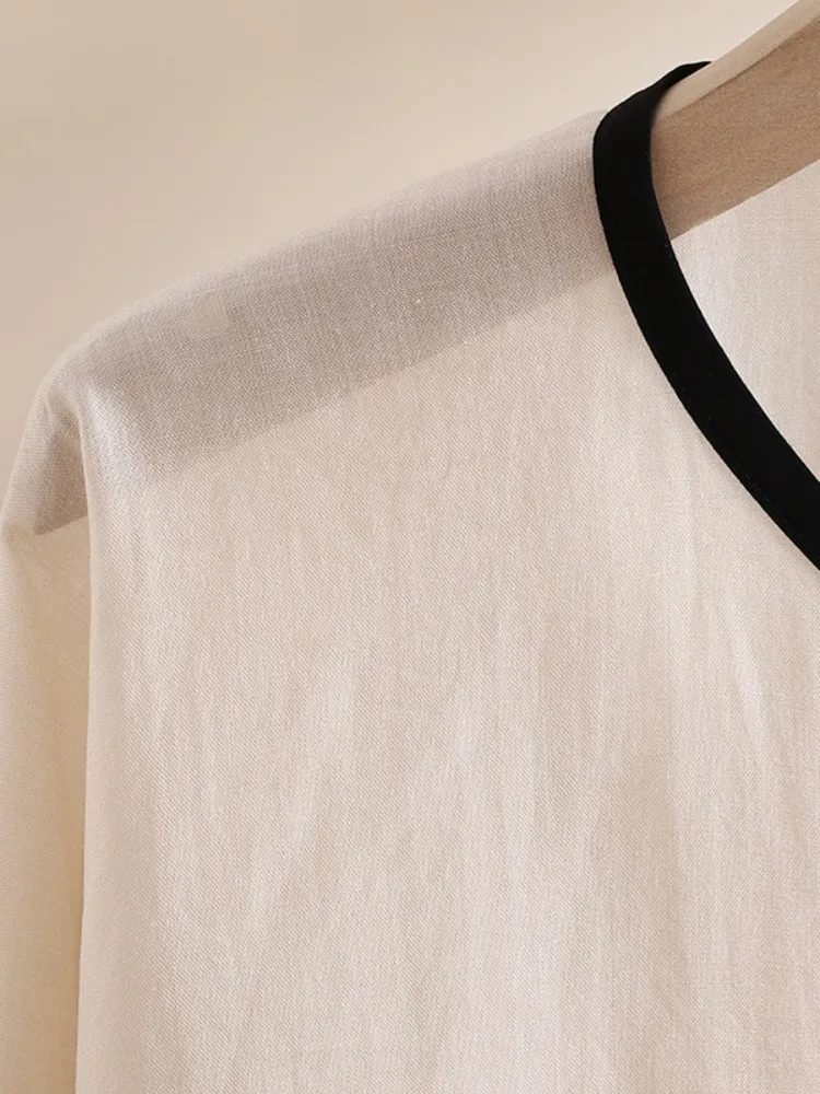 Рубашки с рукавами и сумкой бантом принтом Zhao Hanfu женские осенние повседневные