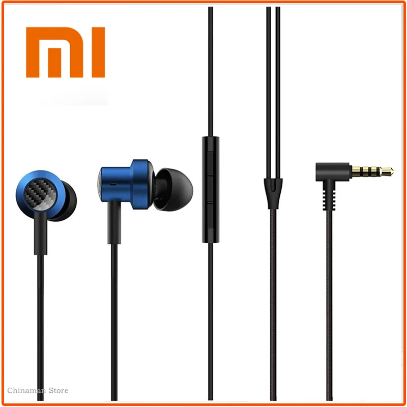 Наушники-вкладыши Xiaomi с двойным динамиком 3 5 мм басовая гарнитура спортивные