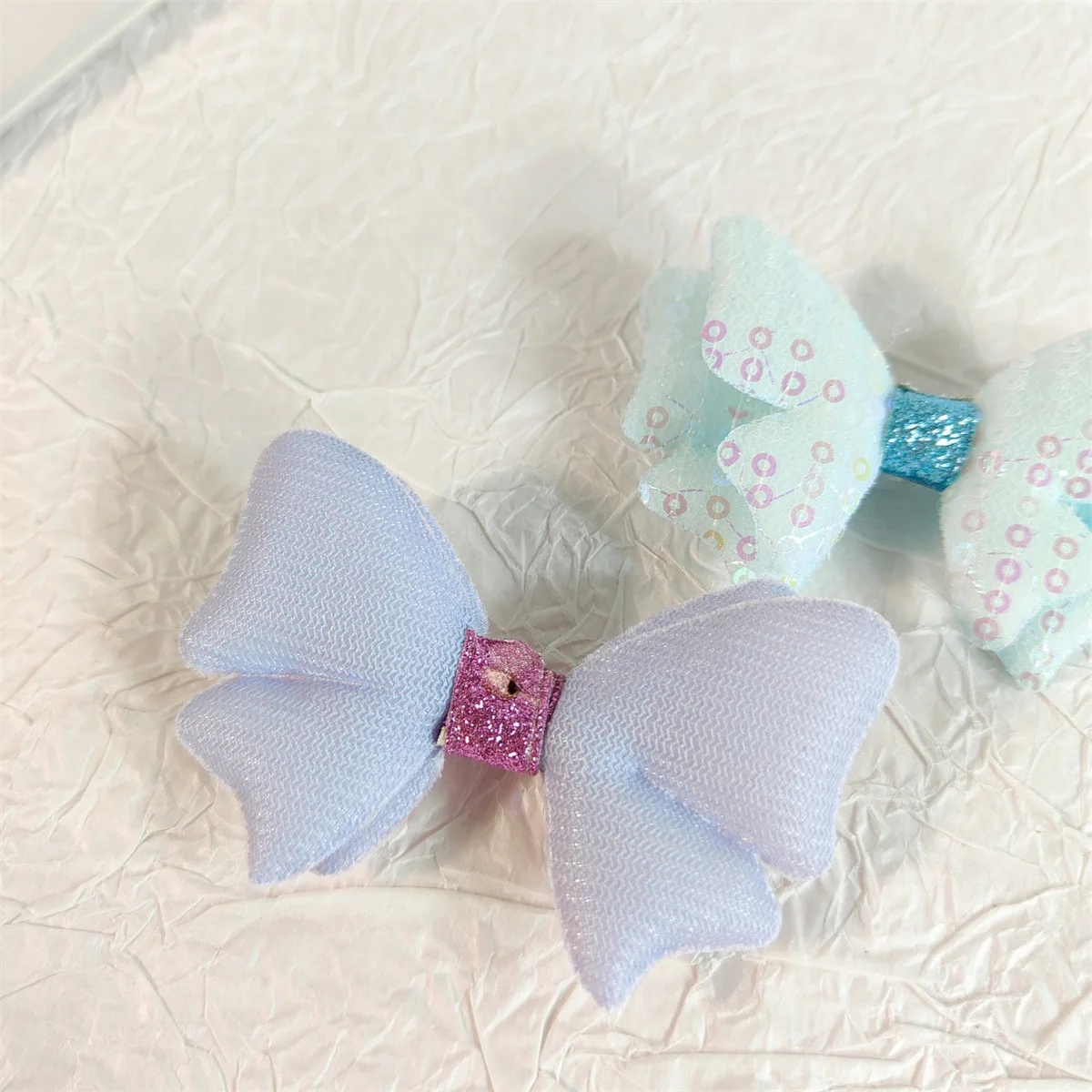 5 шт. Детские аксессуары для волос с двойным бантом и блестками