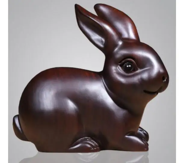 

EBONY SOLID WOOD CARVING RABBIT PENDULUM ROSEWOOD ANIMAL CREATIVE OFFICE ROOM HANGING BUSINESS OFFICE