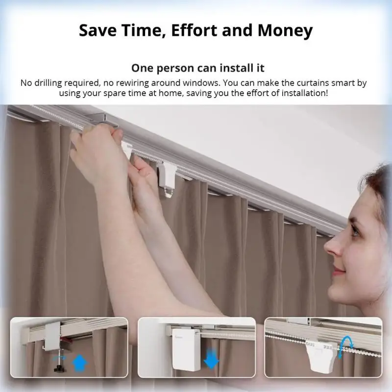 Умный двигатель для штор SONOFF Zigbee 5 В/1 А бесступенчатый с дистанционным