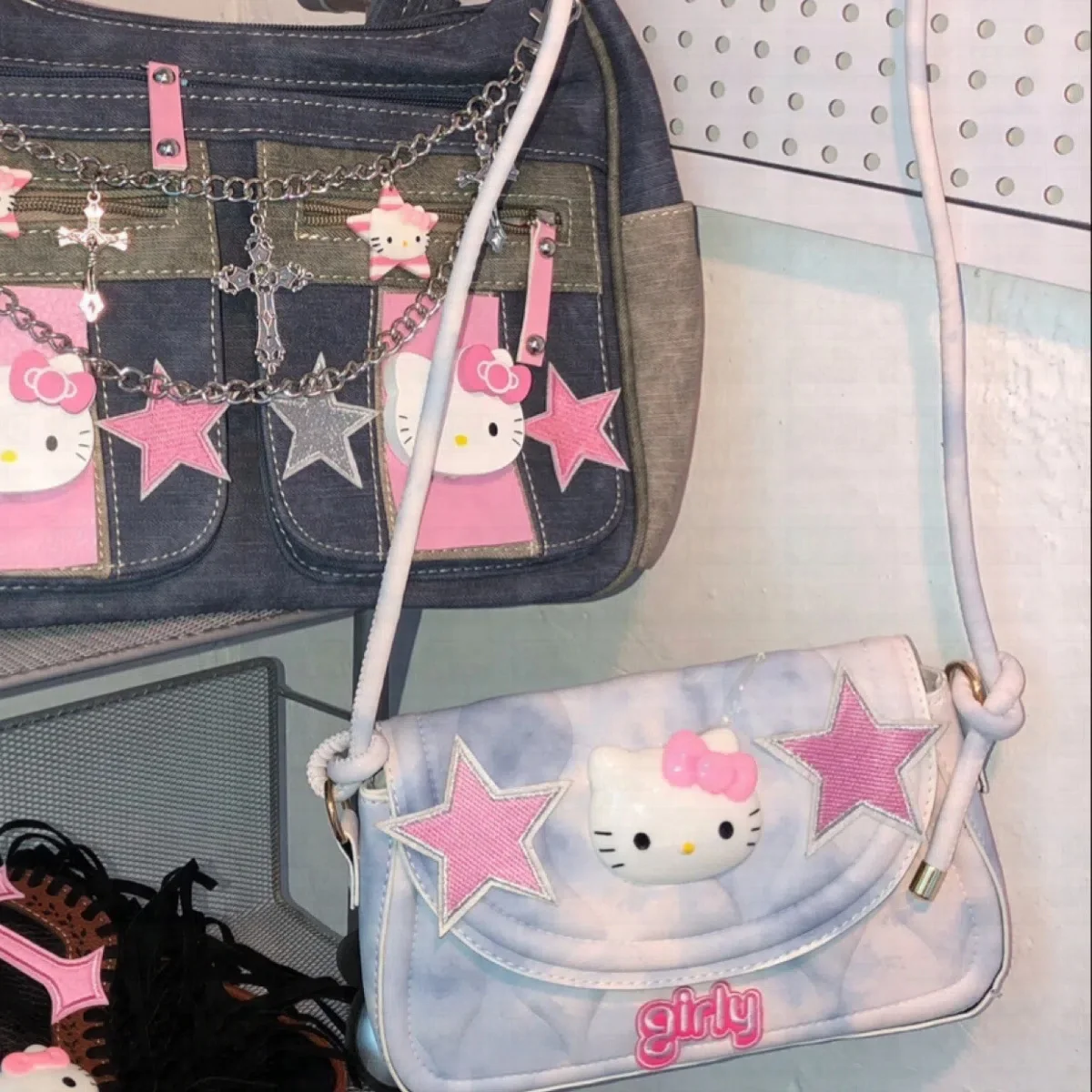 

Оригинальная Милая Индивидуальная сумка Hellokitty Kawaii Sanrio, модная изысканная мягкая сумка-мессенджер с пятиконечной звездой