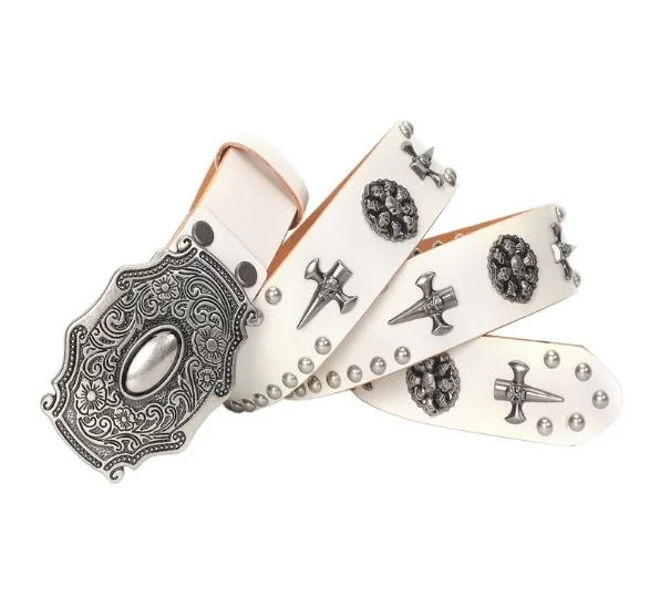 

Free Shipping,men Top punk natural 100% cowhide belt.brand genuine leather fashion vintage rivet belts,street skull waistband