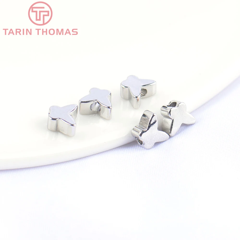 20 шт. латунные бусины-бабочки с покрытием 24-каратным золотом 6 Х5 мм | Украшения и