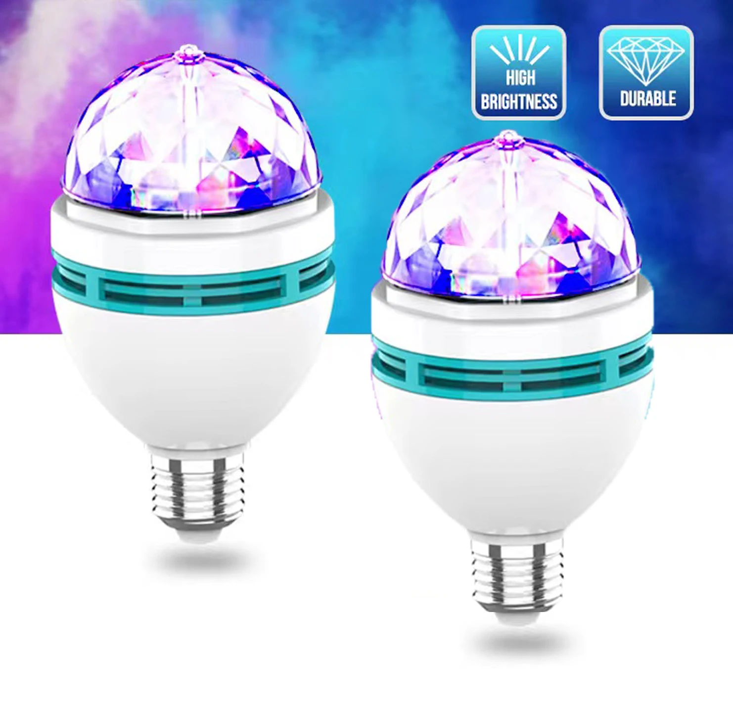 E26/E27 RGB Color Rotating LED Stage Bulb Night Light Party for Disco, Birthday Party Club Bar for Indoor & Outdoor Parties