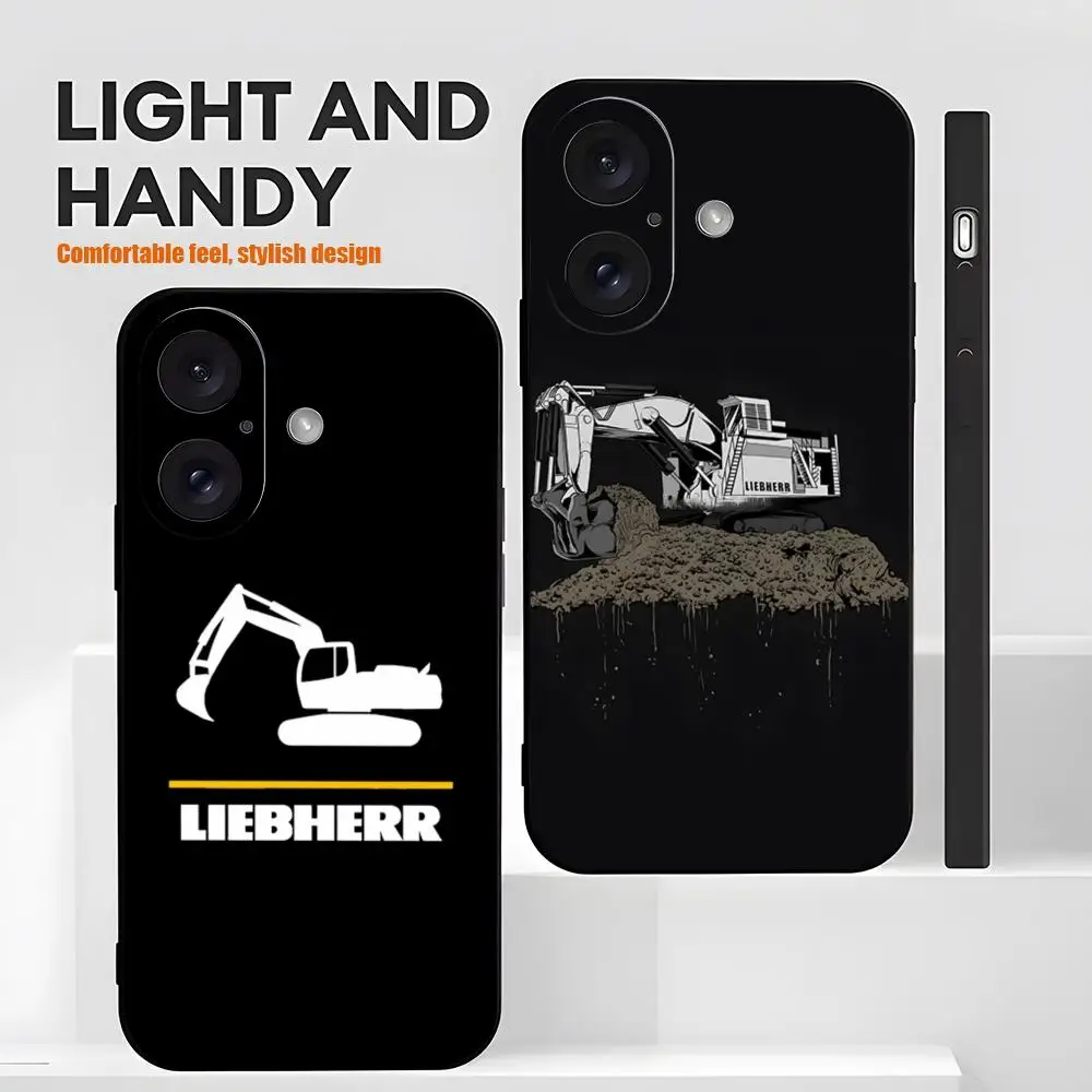 Фото Чехол для телефона iPhone 17 16 15 14 13 12 X L-liebherr, новый, XR XS 8 Plus Mini Pro LOGO Max, мягкий, черный, противоударный чехол №2