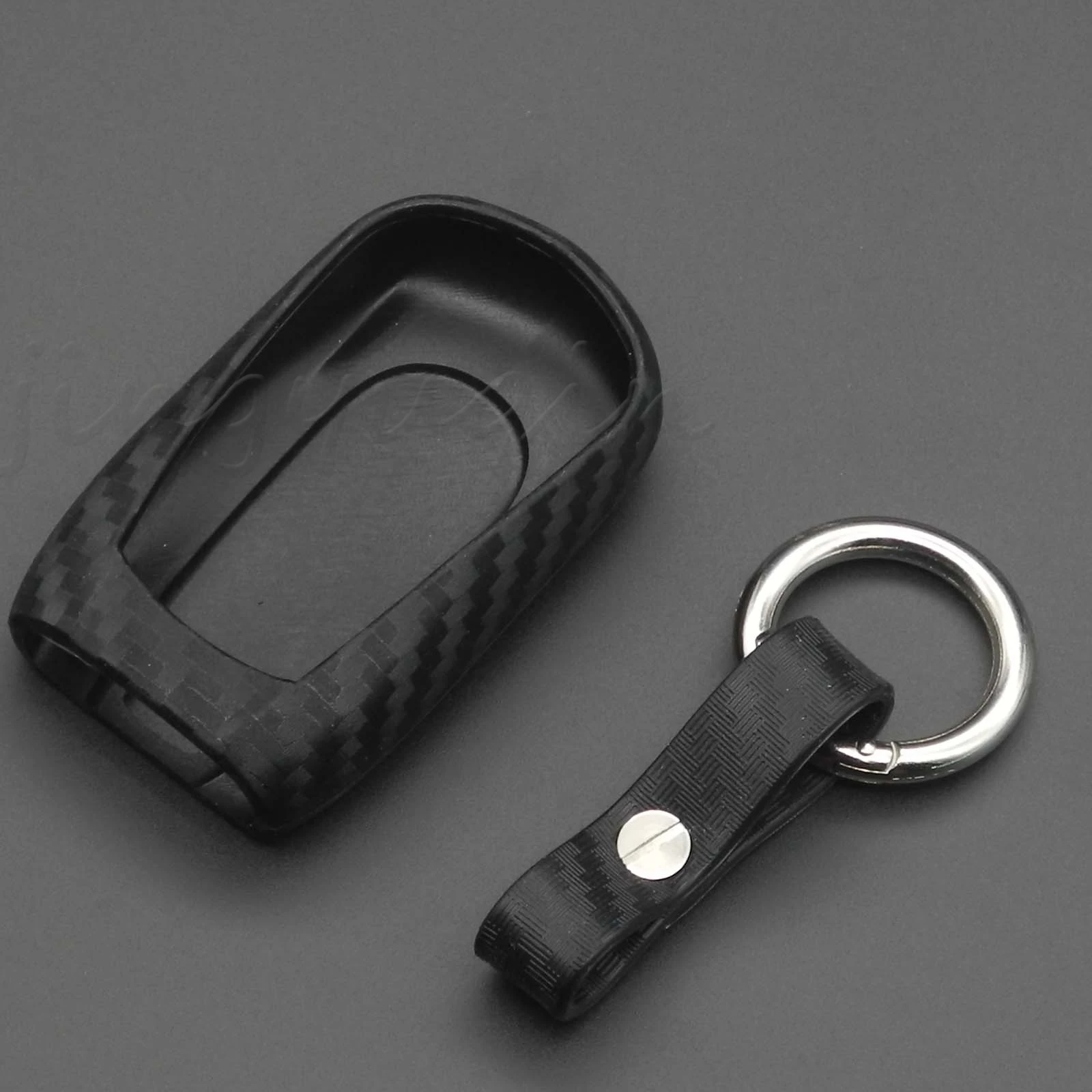Jingyuqin карбоновое волокно силиконовый Автомобильный Дистанционный брелок Брелок