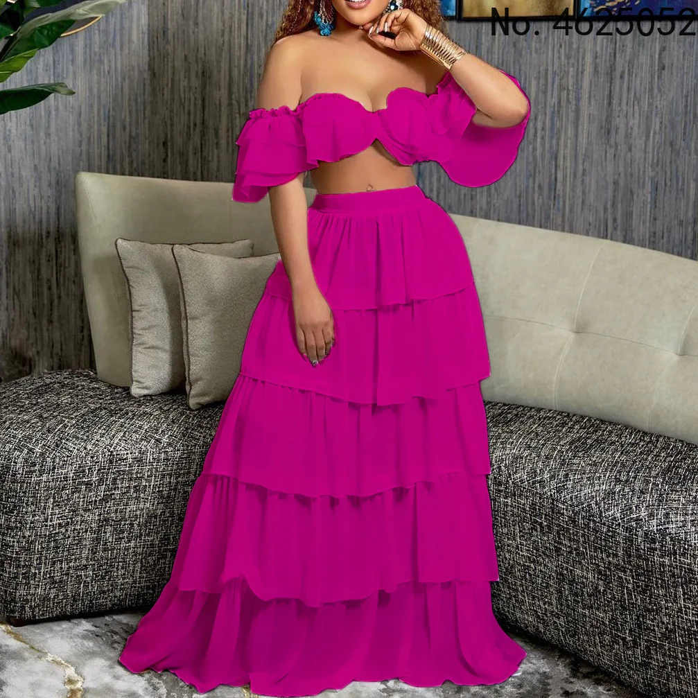 

Женский комплект из двух предметов, короткий топ с длинным рукавом и юбка