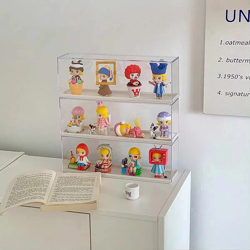 

Dolls Mystery Box Storage Organizer Box Transparent Plastic Figure Toy Display Case Popmart Display Box Waterproof Dustproof