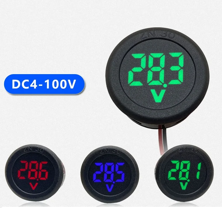

LED Digital Display Voltmeter DC 4-100V Anti-Reverse Protection