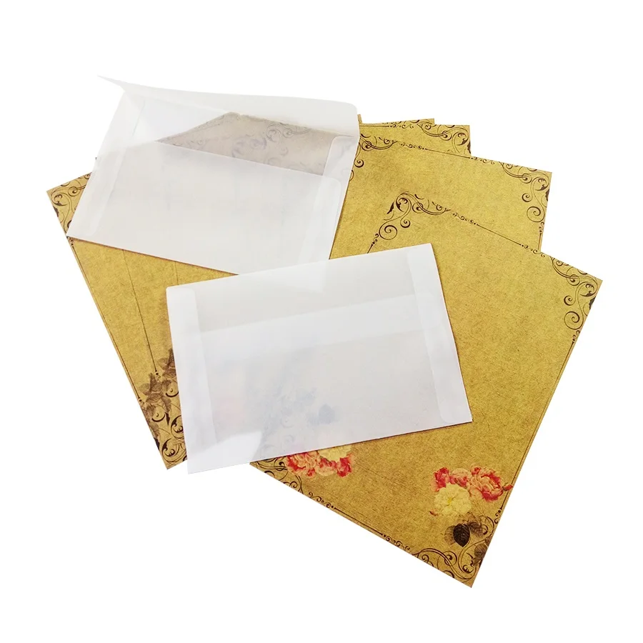 

10pcs/lot Korea Vintage Blank Translucent Kraft Paper Envelopes Sobres Invitacion Shipping Bags Mailer