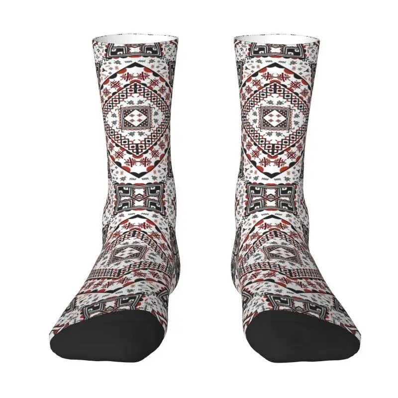 

Cute Mens Kabyle Pottery Berber Motifs Dress Socks Unisex Warm Comfortable 3D Printed Geometry Ethnic Berber Crew Socks