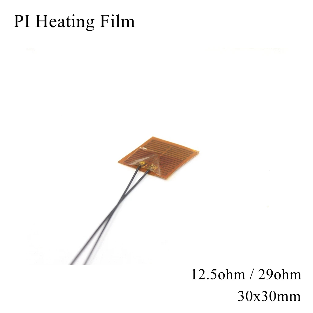 

30x30mm 5V 12V 24V 110V 220V PI Heating Film Polyimide Adhesive Electric Heater Plate Panel Pad Mat Fuel Foil Oil Engine Tank