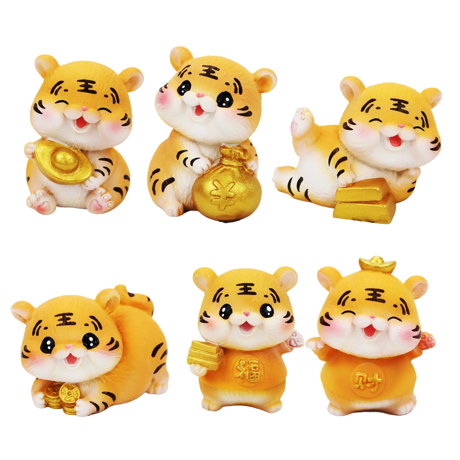 

2022 New Cute Micro Landscaping Tiger Miniature Figurine Garden Ornament Desktop Statues DIY New Year Home Decor