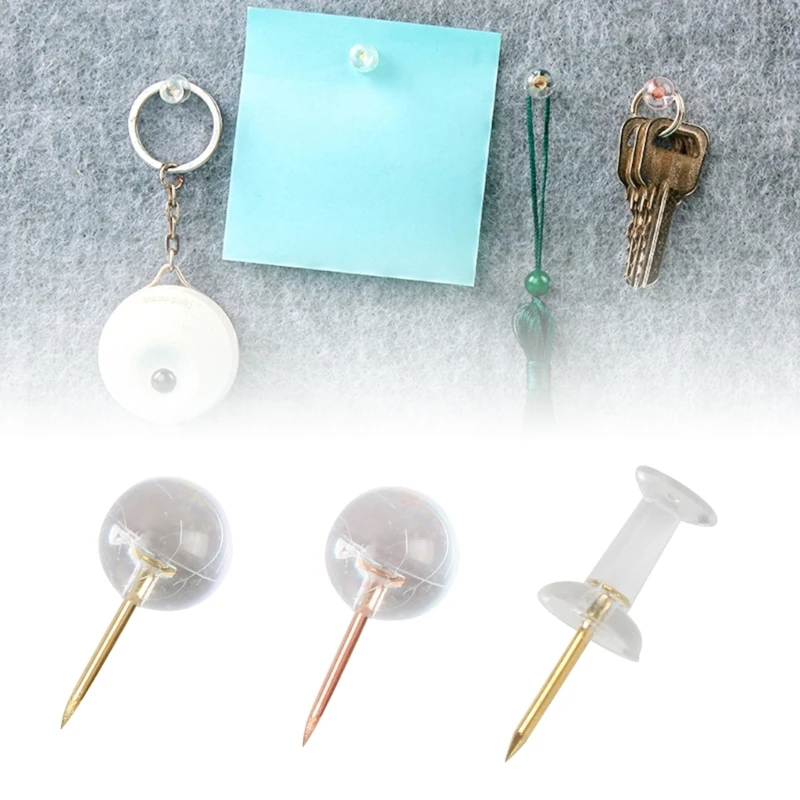 

50/100Pcs I-shape Push Pins Ball-shape Pushpin Map Pin for Bulletin Board