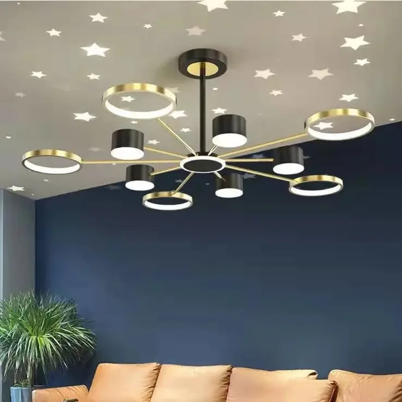

LED Ceiling Lights Lamp With Remote Control Dimmable For Living Room Dining Bedroom Chandelier Lighting Nordic Star Ceiling